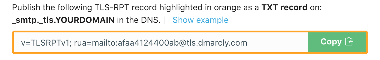 Default TLS-RPT Record