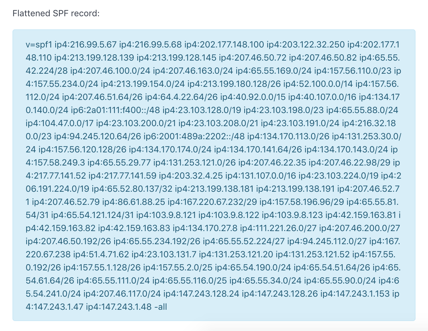 DMARCLY flattened SPF record